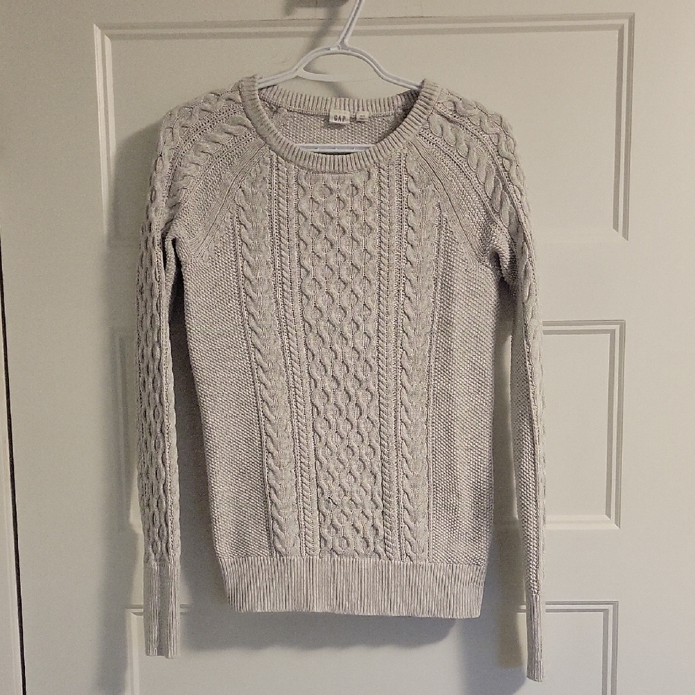 Gap Cable Knit Grey Sweater Xs
